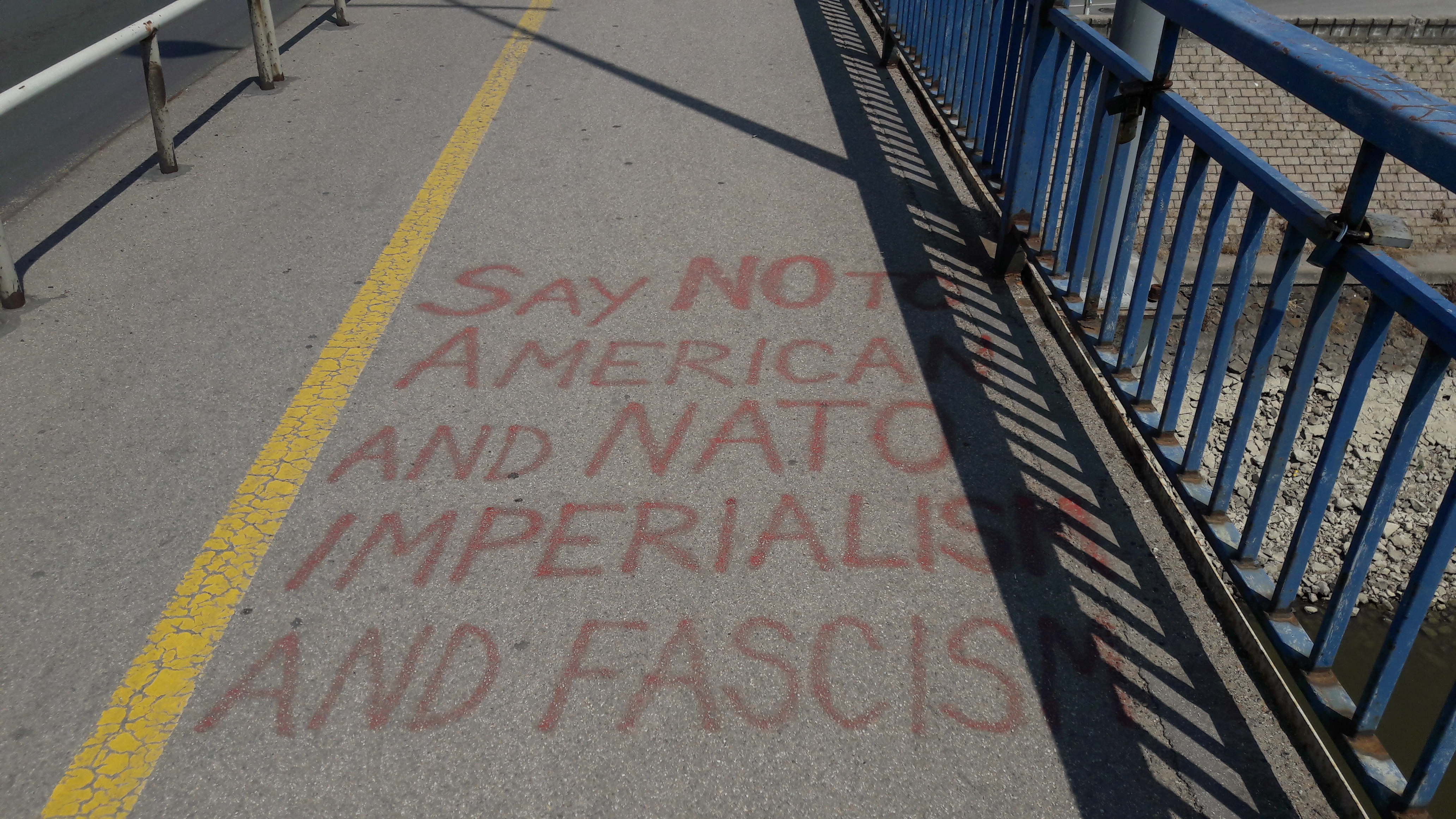 Graffiti Varadin Bridge Danube Novi Sad