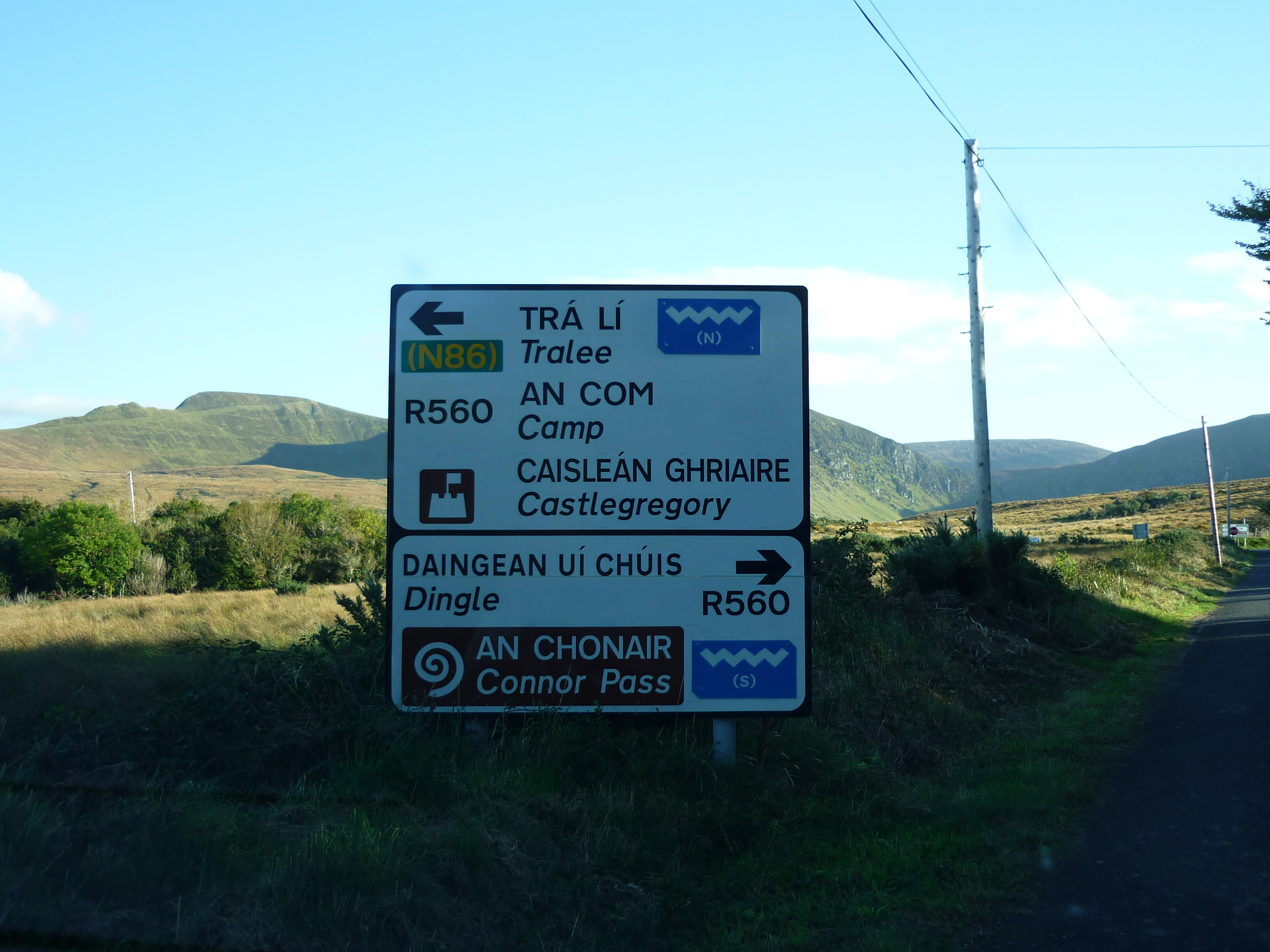Sign-post heading towards Connor Pass