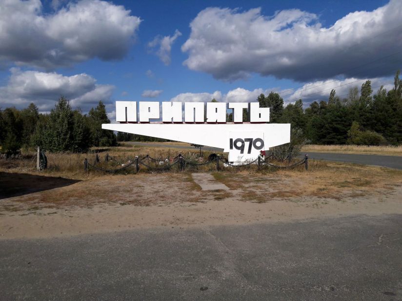 Pripyat town entrance sign Chernobyl