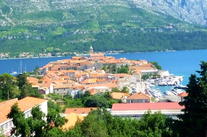 View of Korcula Town from Domince road