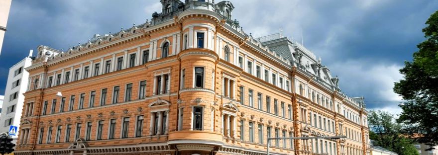 Red brick building in Turku city centre